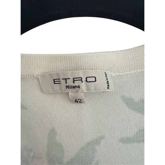 Etro Milano Button Front Floral Peplum Tunic Cardigan Multicolor Size 42 - Picture 4 of 5